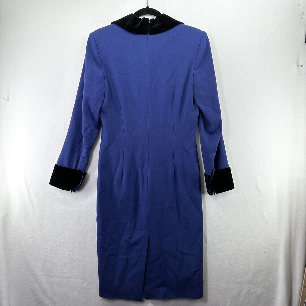 Vintage CELINE PARIS Wool Velvet Collar Cuffs Dress Purple Long Sleeves Sz 38 - Picture 10 of 16
